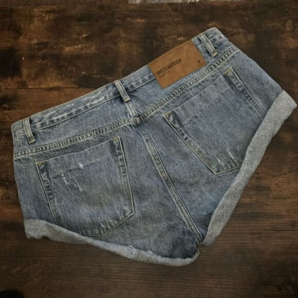 One Teaspoon SALTY DOG BANDITS LOW WAIST DENIM SHORTS BLUE Size 30 / Excellent - Picture 9 of 11